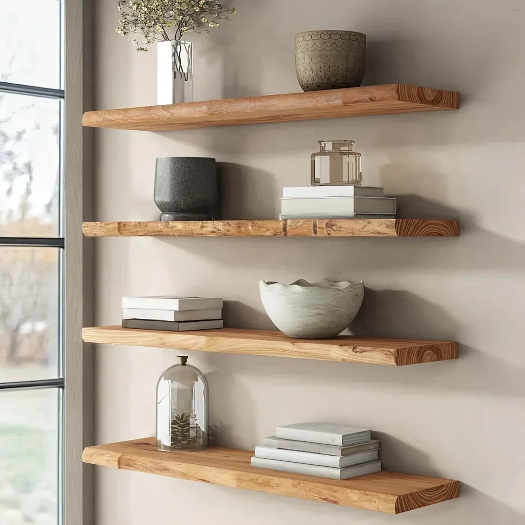 Shelves - Floating Natural Wood
