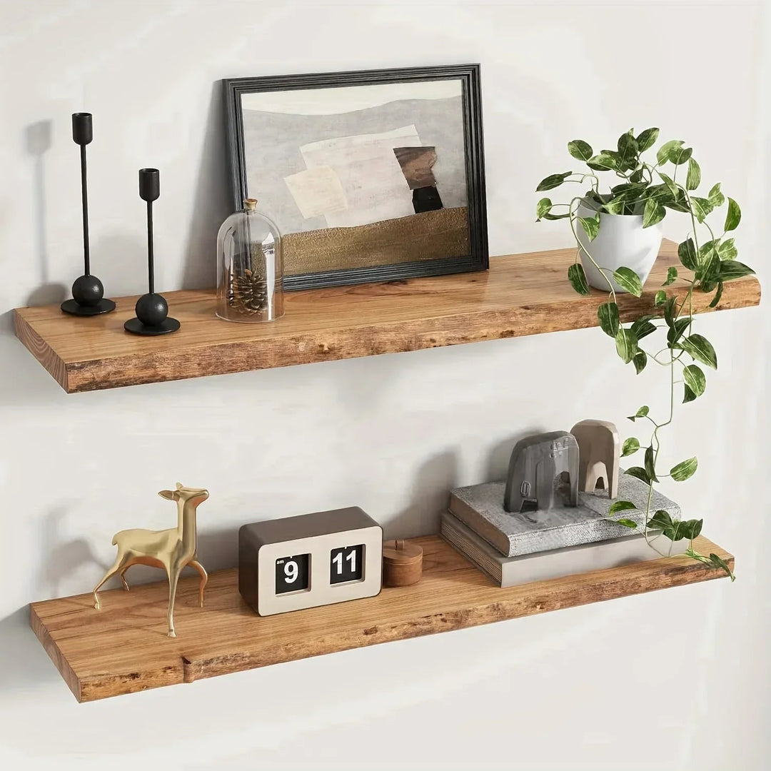 Shelves - Floating Natural Wood