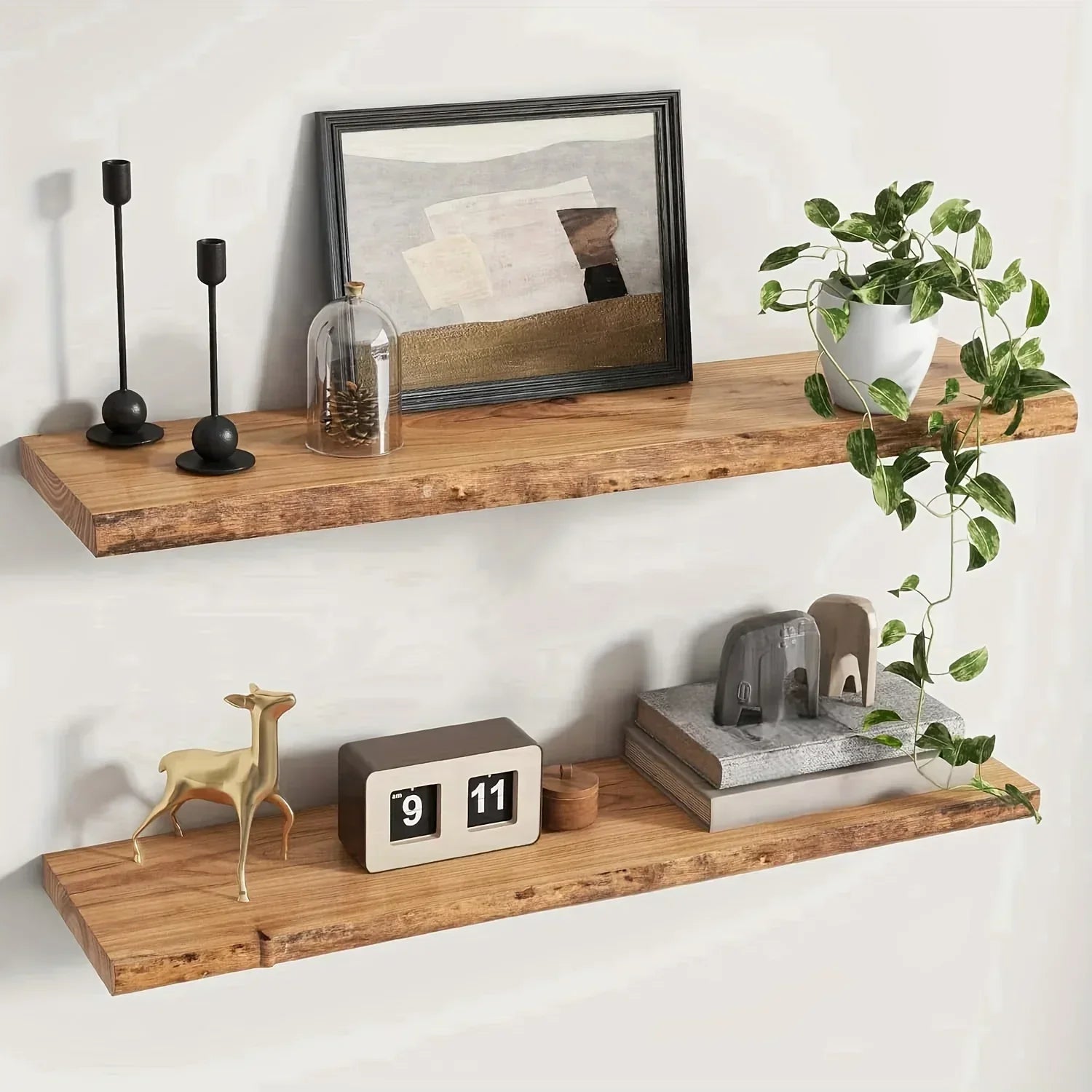 Shelves - Floating Natural Wood