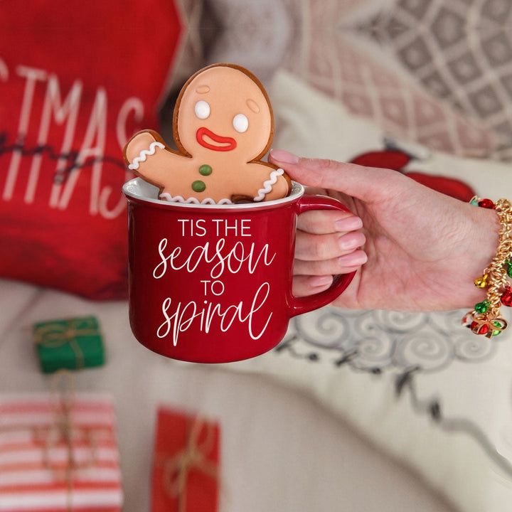 Tis the Season to Spiral Ceramic Coffee Mug 14oz Funny Christmas Cheeky Fun Gift