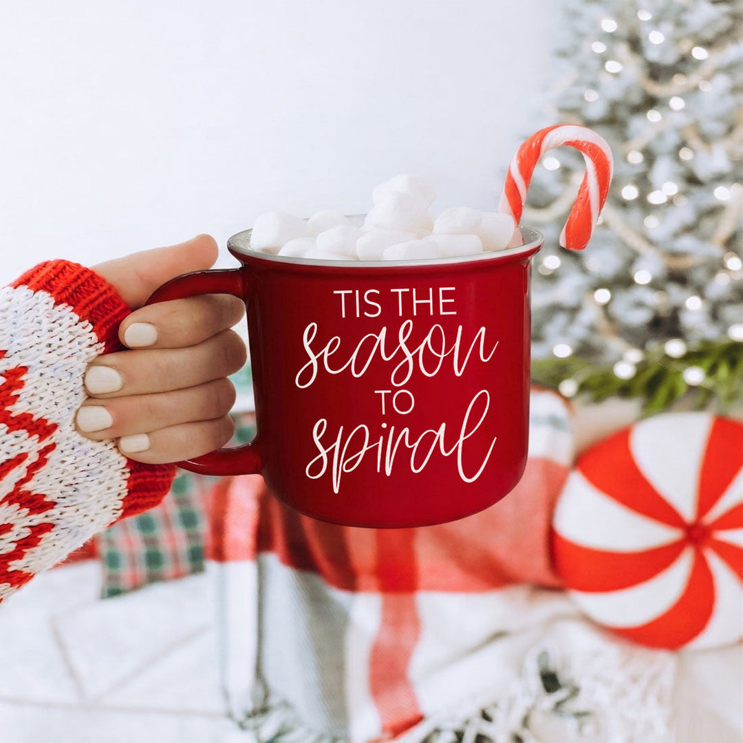 Tis the Season to Spiral Ceramic Coffee Mug 14oz Funny Christmas Cheeky Fun Gift