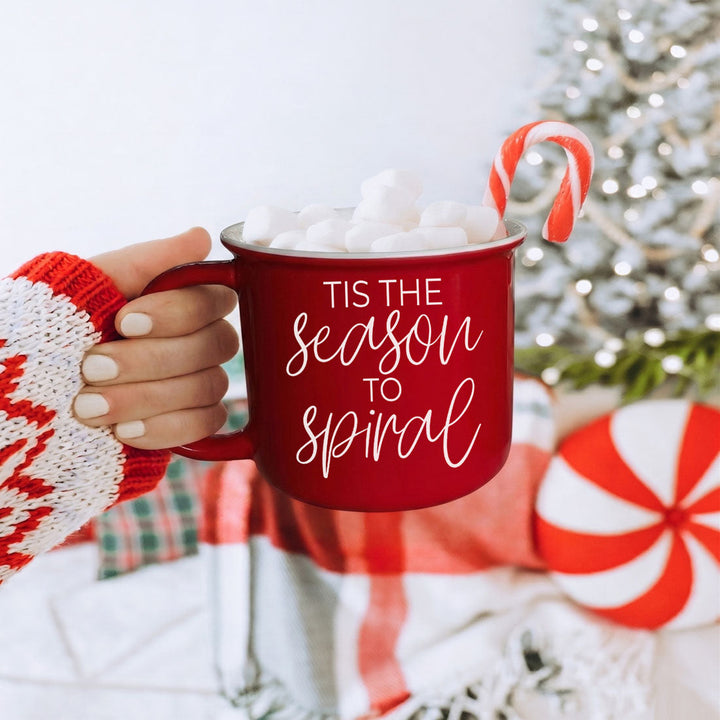 Tis the Season to Spiral Ceramic Coffee Mug 14oz Funny Christmas Cheeky Fun Gift