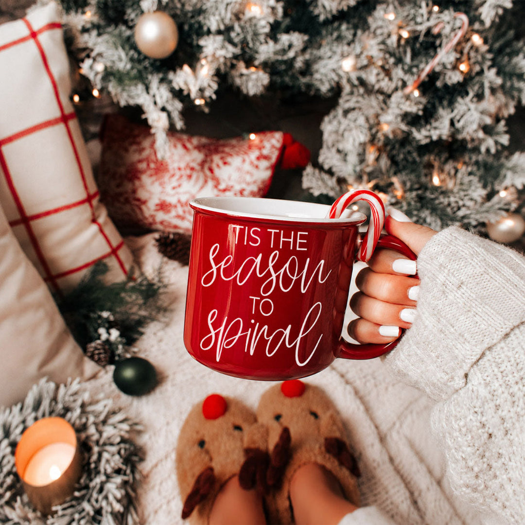 Tis the Season to Spiral Ceramic Coffee Mug 14oz Funny Christmas Cheeky Fun Gift