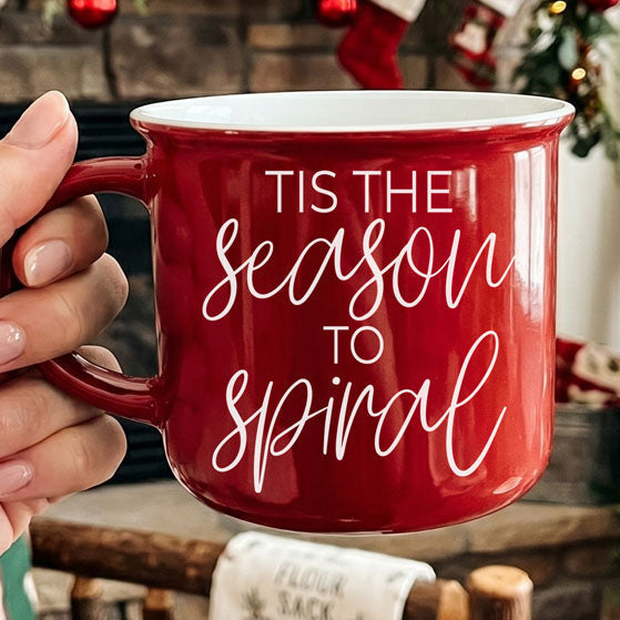 Tis the Season to Spiral Ceramic Coffee Mug 14oz Funny Christmas Cheeky Fun Gift