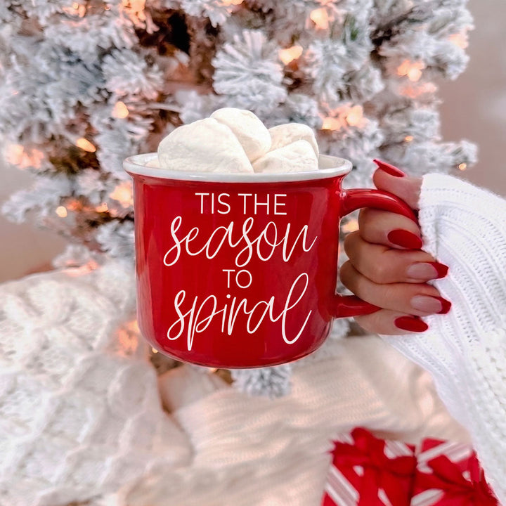 Tis the Season to Spiral Ceramic Coffee Mug 14oz Funny Christmas Cheeky Fun Gift
