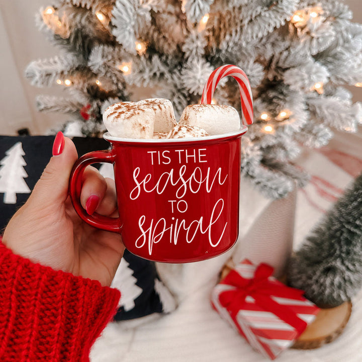 Tis the Season to Spiral Ceramic Coffee Mug 14oz Funny Christmas Cheeky Fun Gift
