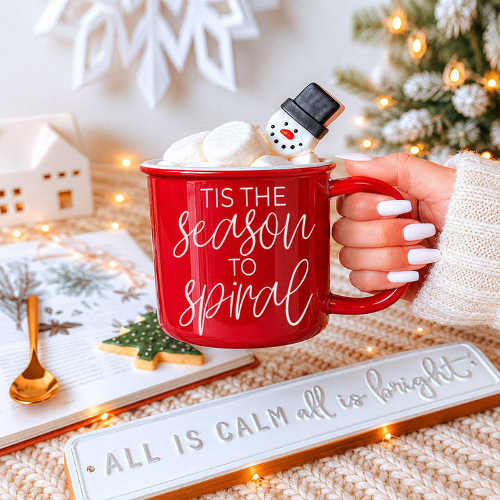 Tis the Season to Spiral Ceramic Coffee Mug 14oz Funny Christmas Cheeky Fun Gift
