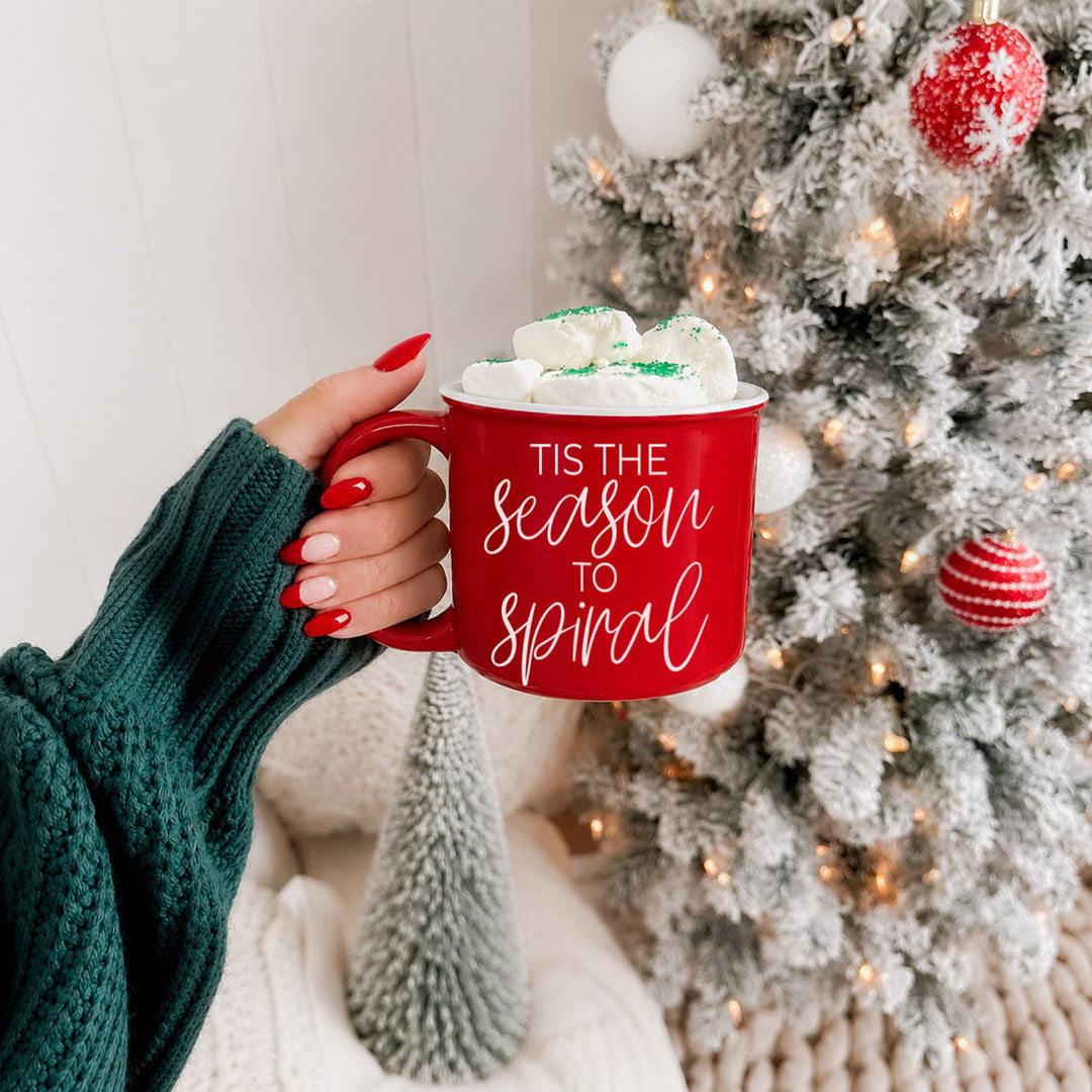 Tis the Season to Spiral Ceramic Coffee Mug 14oz Funny Christmas Cheeky Fun Gift