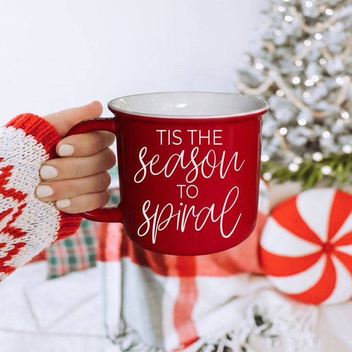 Tis the Season to Spiral Ceramic Coffee Mug 14oz Funny Christmas Cheeky Fun Gift