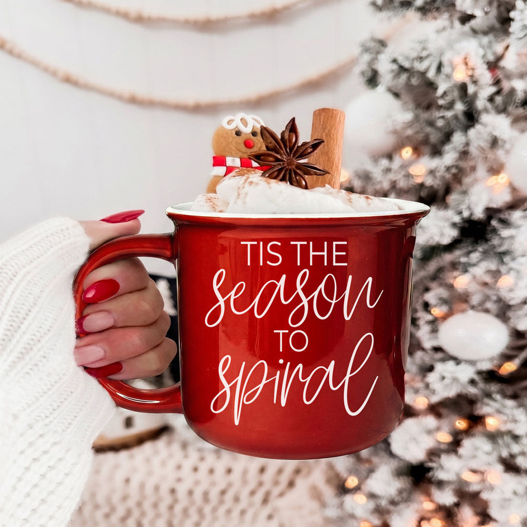 Tis the Season to Spiral Ceramic Coffee Mug 14oz Funny Christmas Cheeky Fun Gift