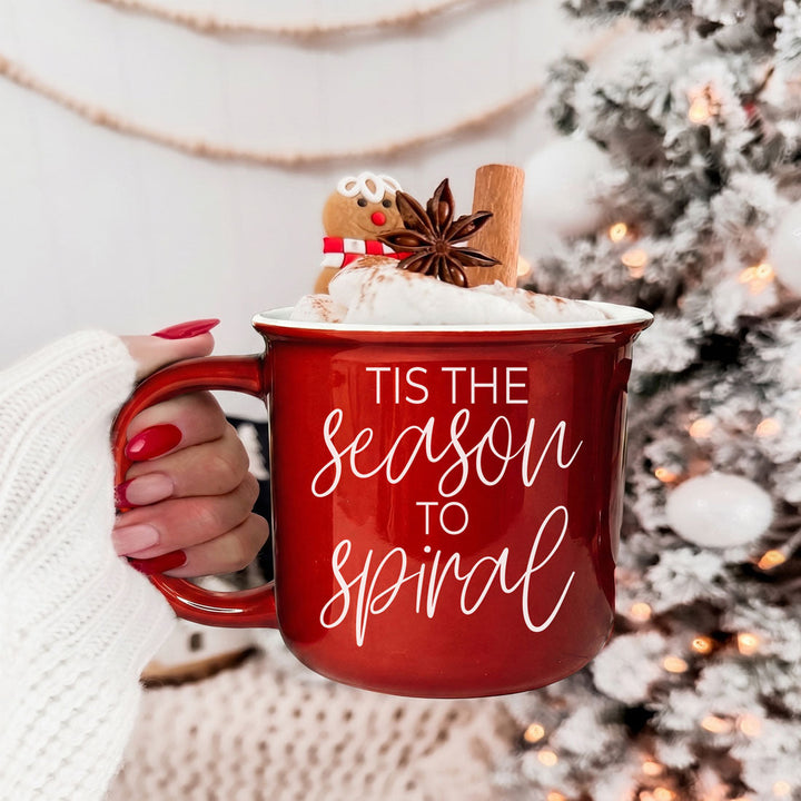 Tis the Season to Spiral Ceramic Coffee Mug 14oz Funny Christmas Cheeky Fun Gift