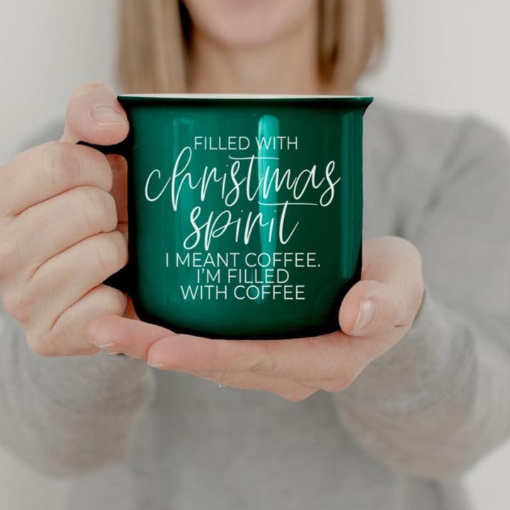 Christmas Spirit Funny Ceramic Coffee Mug 14oz Holiday Cheeky Gift for Friends