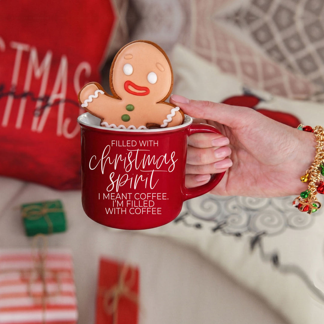 Christmas Spirit Funny Ceramic Coffee Mug 14oz Holiday Cheeky Gift for Friends
