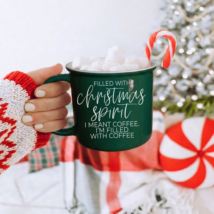 Christmas Spirit Funny Ceramic Coffee Mug 14oz Holiday Cheeky Gift for Friends