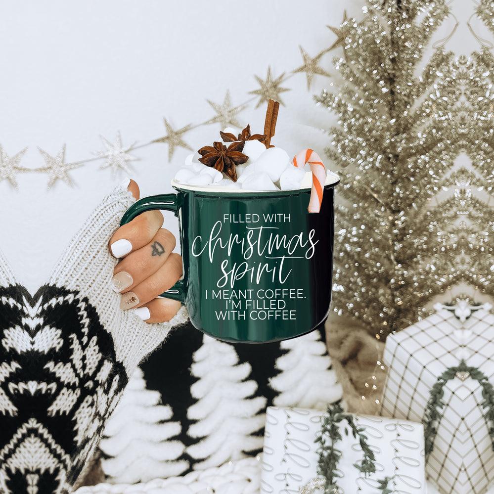 Christmas Spirit Funny Ceramic Coffee Mug 14oz Holiday Cheeky Gift for Friends