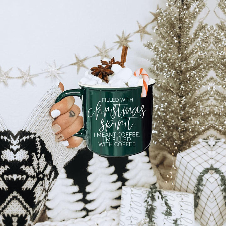 Christmas Spirit Funny Ceramic Coffee Mug 14oz Holiday Cheeky Gift for Friends