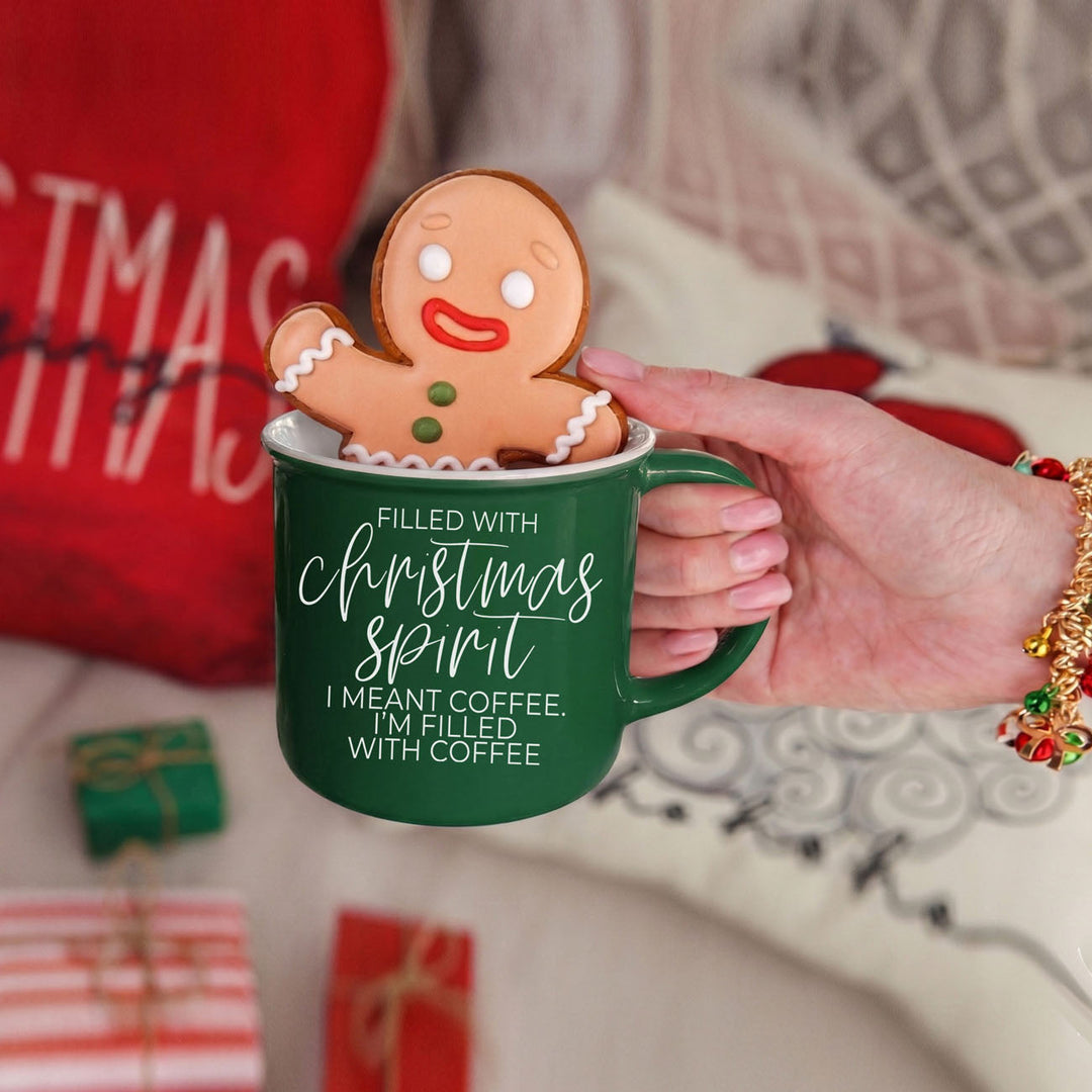Christmas Spirit Funny Ceramic Coffee Mug 14oz Holiday Cheeky Gift for Friends