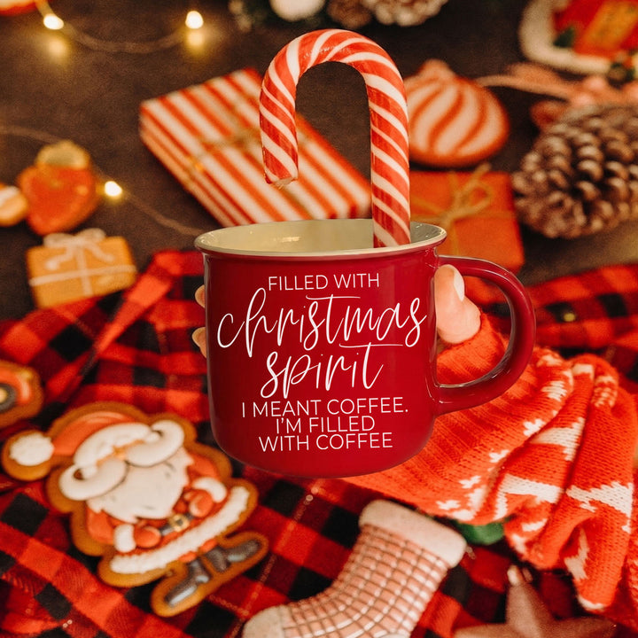 Christmas Spirit Funny Ceramic Coffee Mug 14oz Holiday Cheeky Gift for Friends