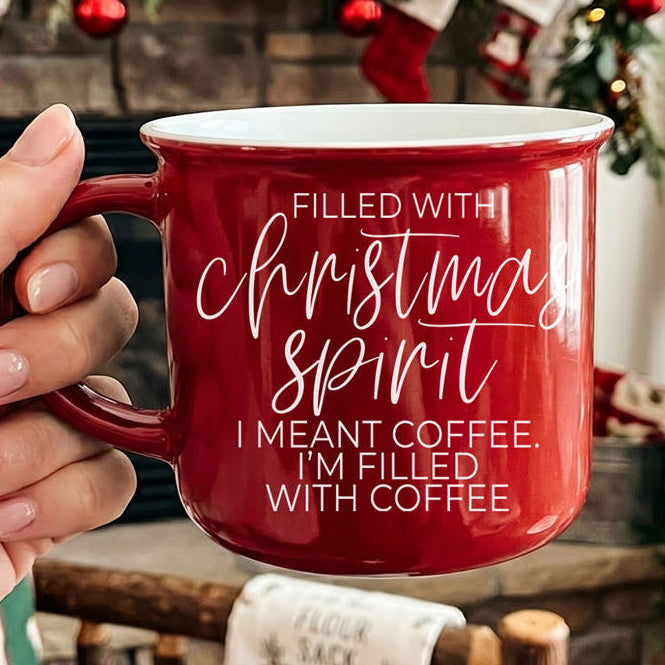 Christmas Spirit Funny Ceramic Coffee Mug 14oz Holiday Cheeky Gift for Friends