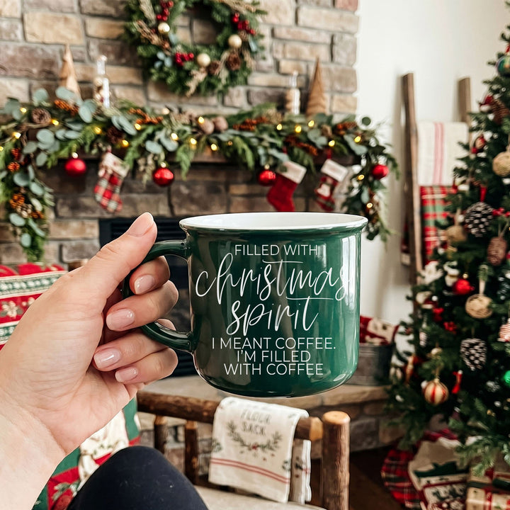 Christmas Spirit Funny Ceramic Coffee Mug 14oz Holiday Cheeky Gift for Friends