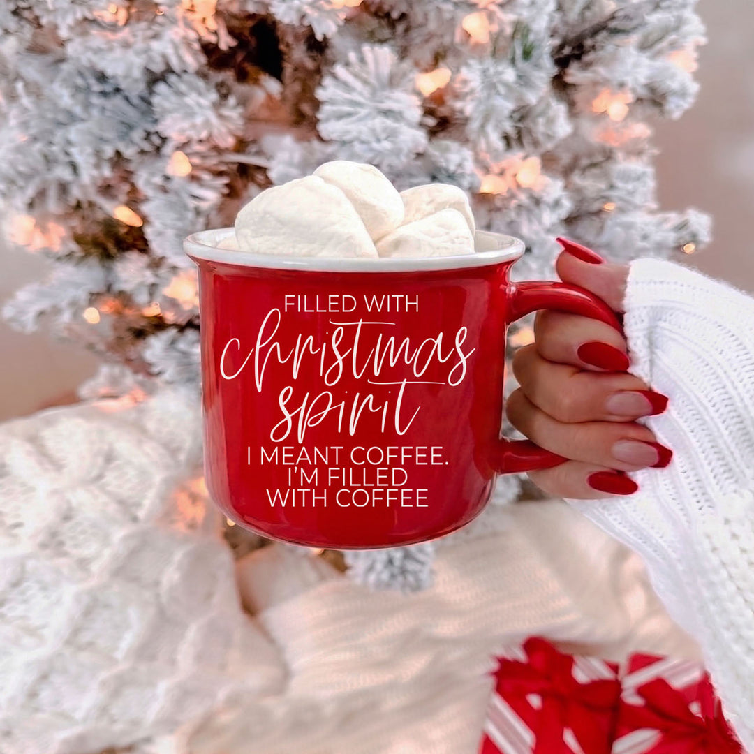 Christmas Spirit Funny Ceramic Coffee Mug 14oz Holiday Cheeky Gift for Friends