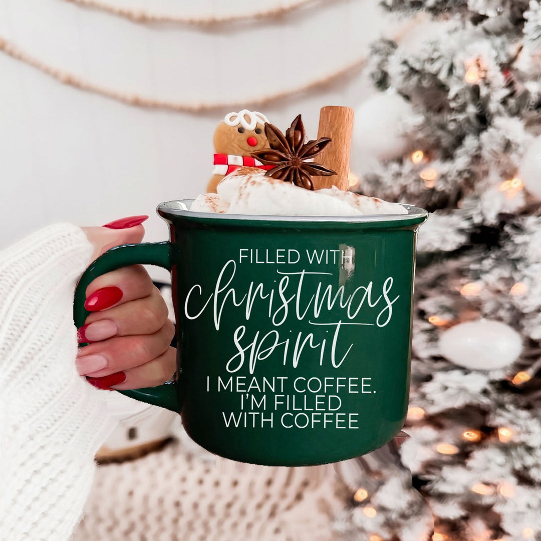 Christmas Spirit Funny Ceramic Coffee Mug 14oz Holiday Cheeky Gift for Friends