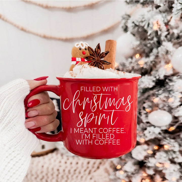 Christmas Spirit Funny Ceramic Coffee Mug 14oz Holiday Cheeky Gift for Friends