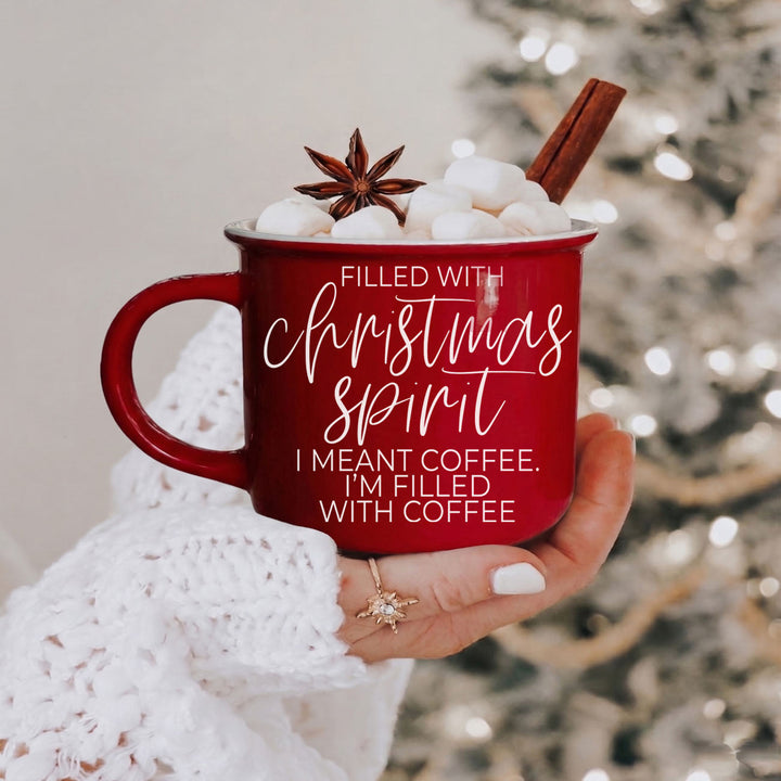 Christmas Spirit Funny Ceramic Coffee Mug 14oz Holiday Cheeky Gift for Friends