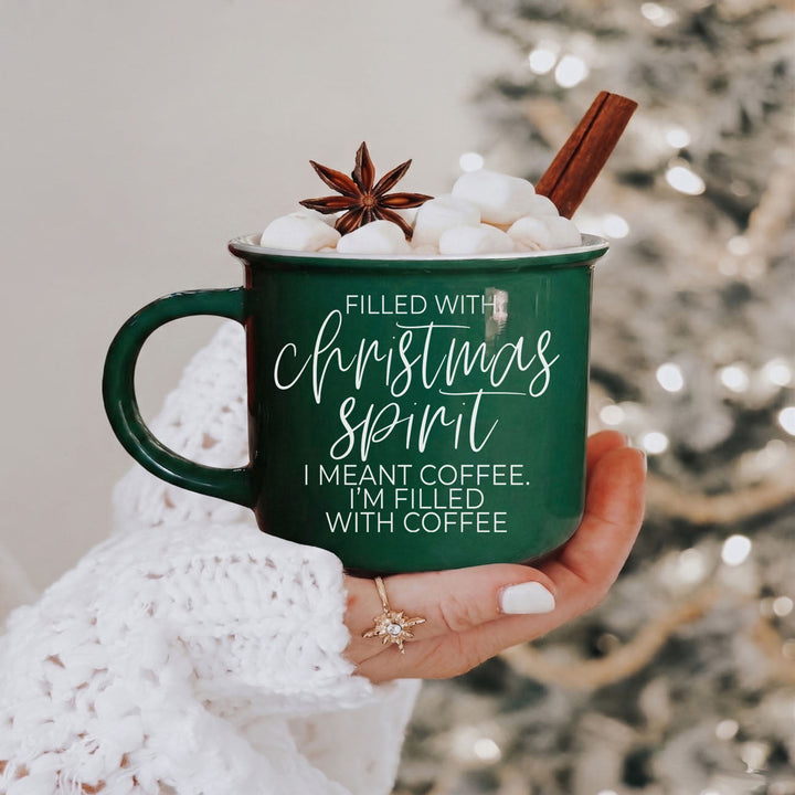 Christmas Spirit Funny Ceramic Coffee Mug 14oz Holiday Cheeky Gift for Friends