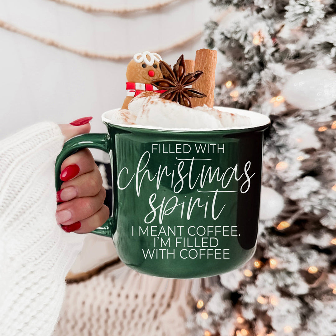 Christmas Spirit Funny Ceramic Coffee Mug 14oz Holiday Cheeky Gift for Friends