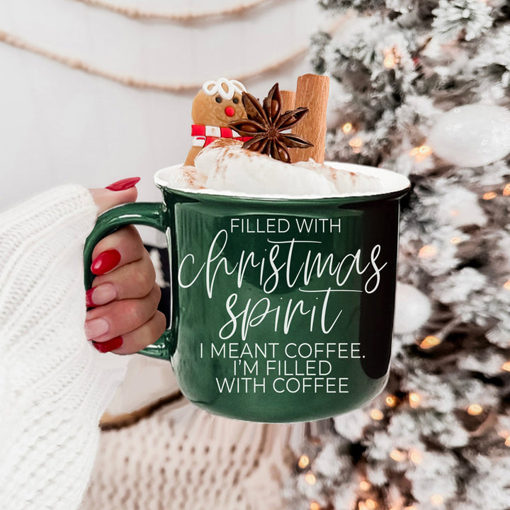 Christmas Spirit Funny Ceramic Coffee Mug 14oz Holiday Cheeky Gift for Friends
