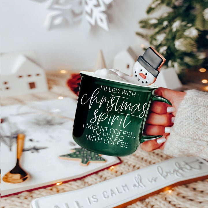 Christmas Spirit Funny Ceramic Coffee Mug 14oz Holiday Cheeky Gift for Friends