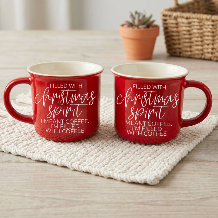 Christmas Spirit Funny Ceramic Coffee Mug 14oz Holiday Cheeky Gift for Friends
