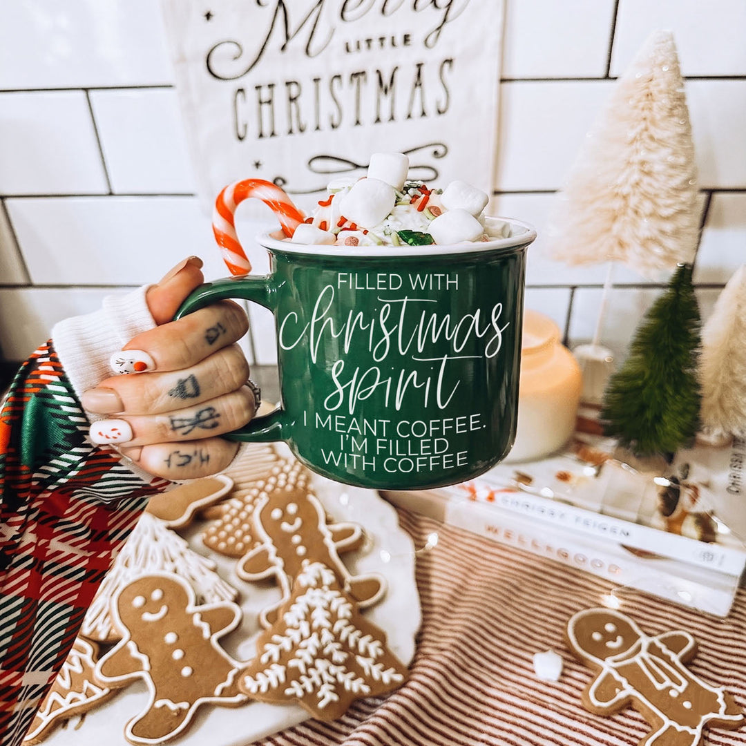 Christmas Spirit Funny Ceramic Coffee Mug 14oz Holiday Cheeky Gift for Friends