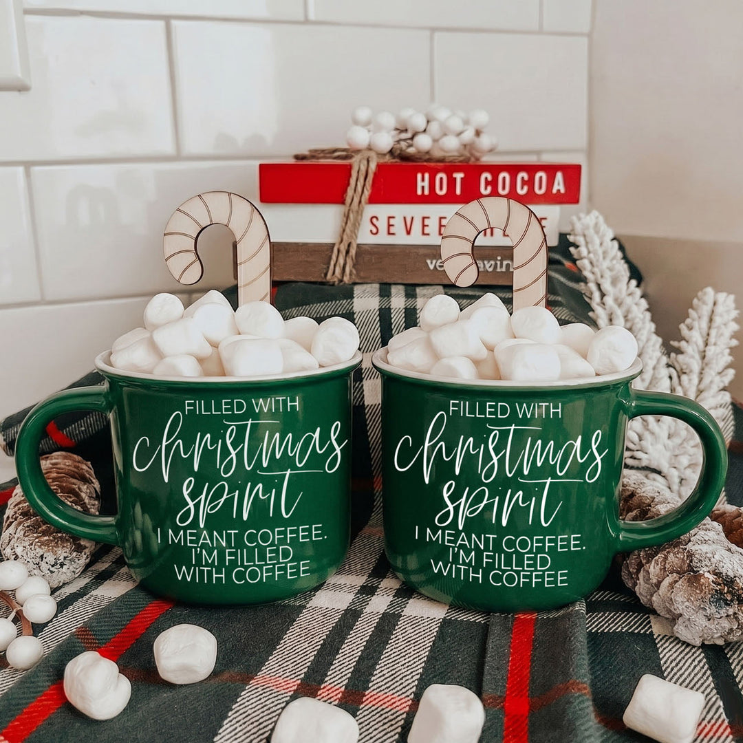 Christmas Spirit Funny Ceramic Coffee Mug 14oz Holiday Cheeky Gift for Friends