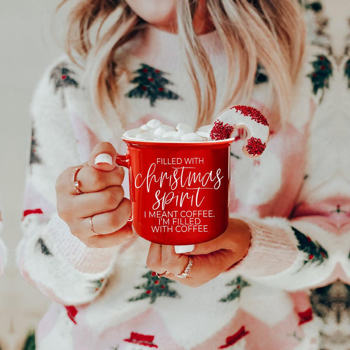 Christmas Spirit Funny Ceramic Coffee Mug 14oz Holiday Cheeky Gift for Friends