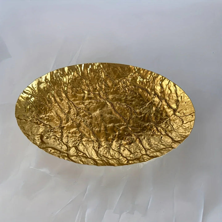 Storage Tray - Hammered Golden Metal