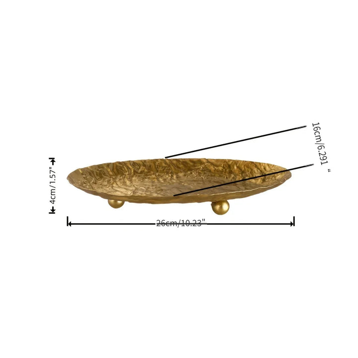 Storage Tray - Hammered Golden Metal