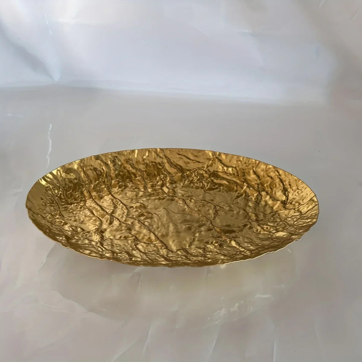 Storage Tray - Hammered Golden Metal