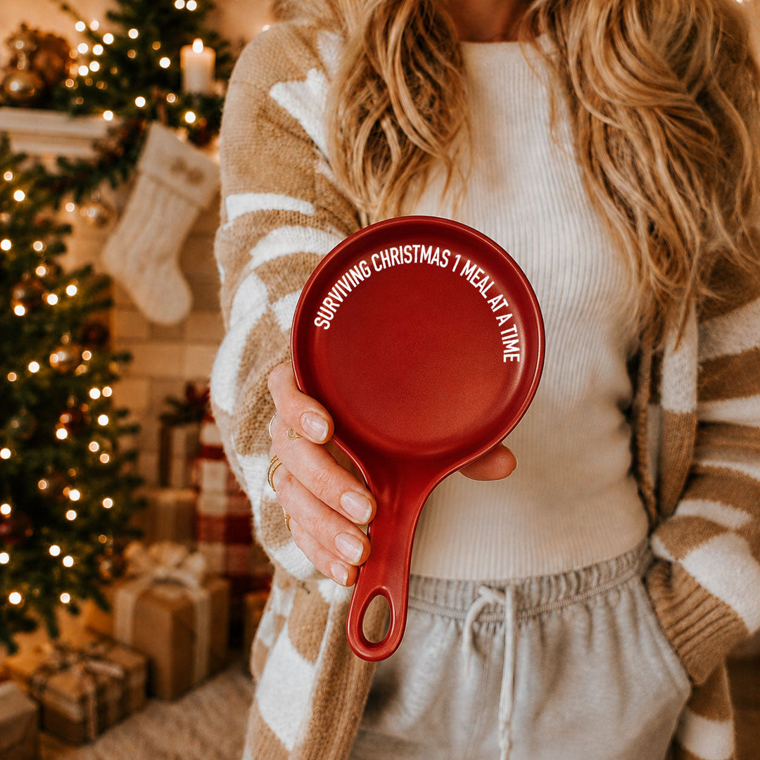 Surviving Christmas Porcelain Spoon Rest Funny Holiday Kitchen Cheeky Fun Gift