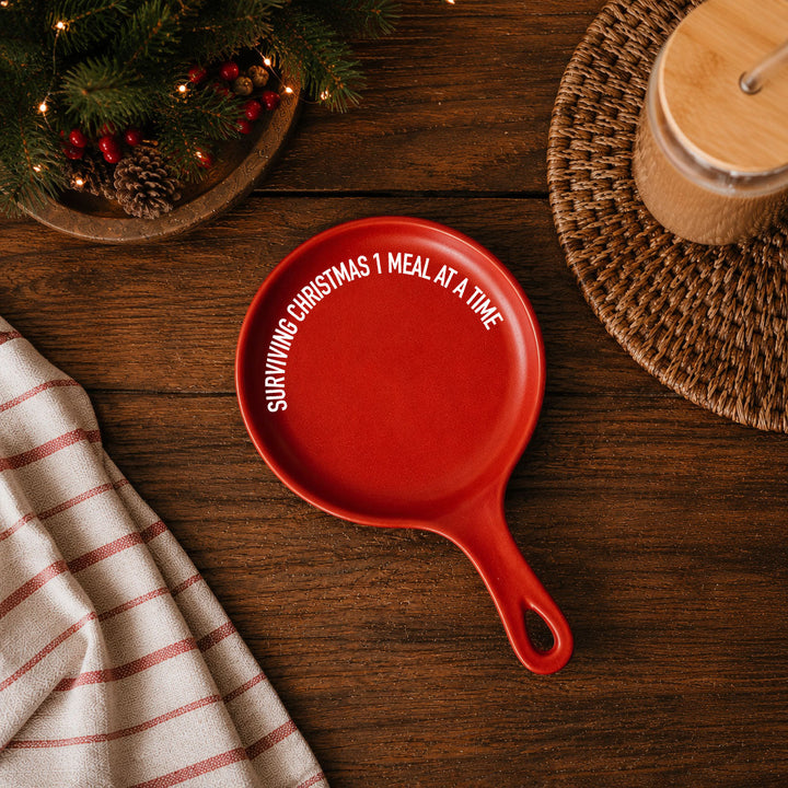 Surviving Christmas Porcelain Spoon Rest Funny Holiday Kitchen Cheeky Fun Gift