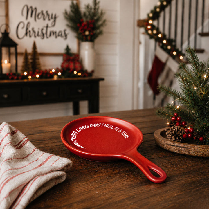 Surviving Christmas Porcelain Spoon Rest Funny Holiday Kitchen Cheeky Fun Gift