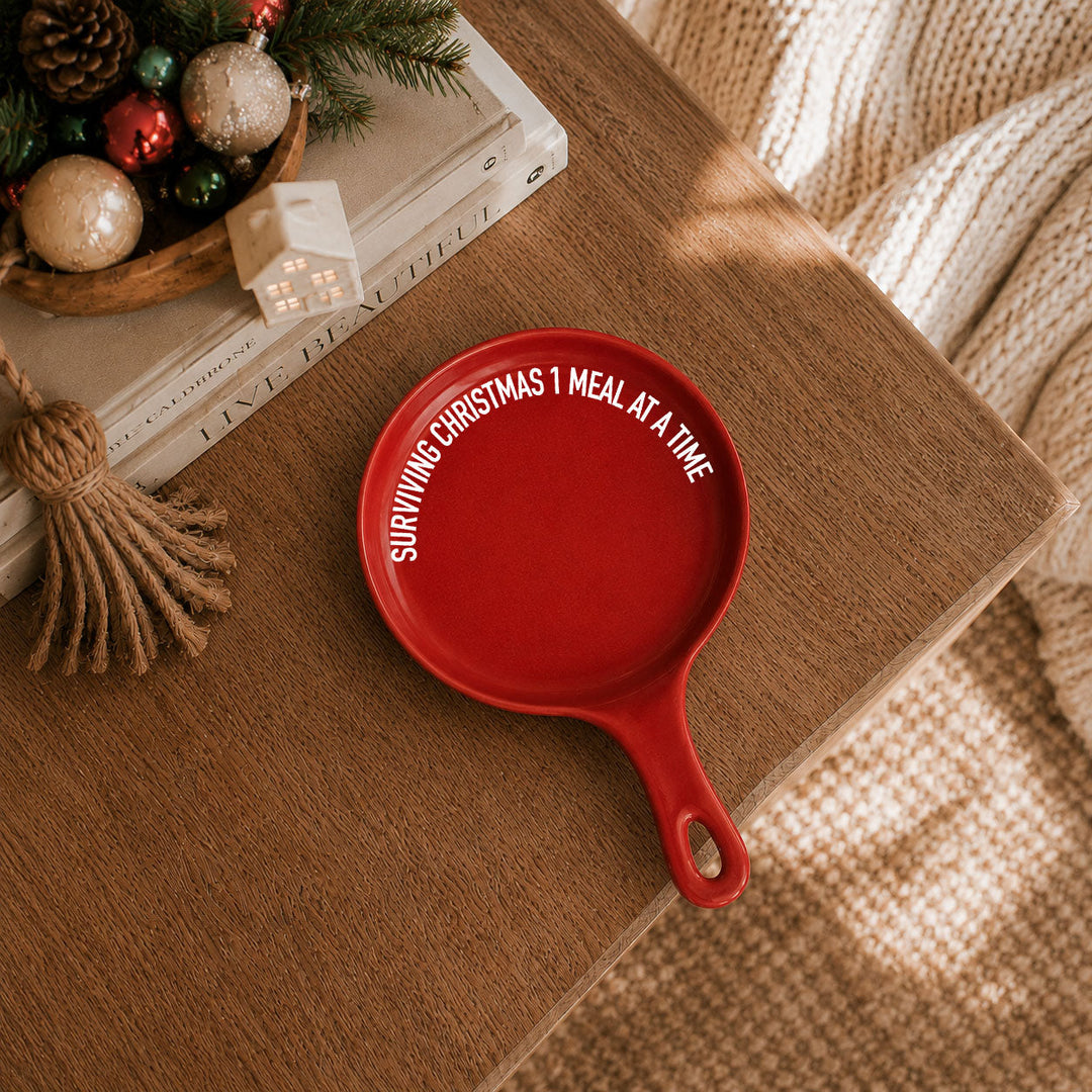 Surviving Christmas Porcelain Spoon Rest Funny Holiday Kitchen Cheeky Fun Gift