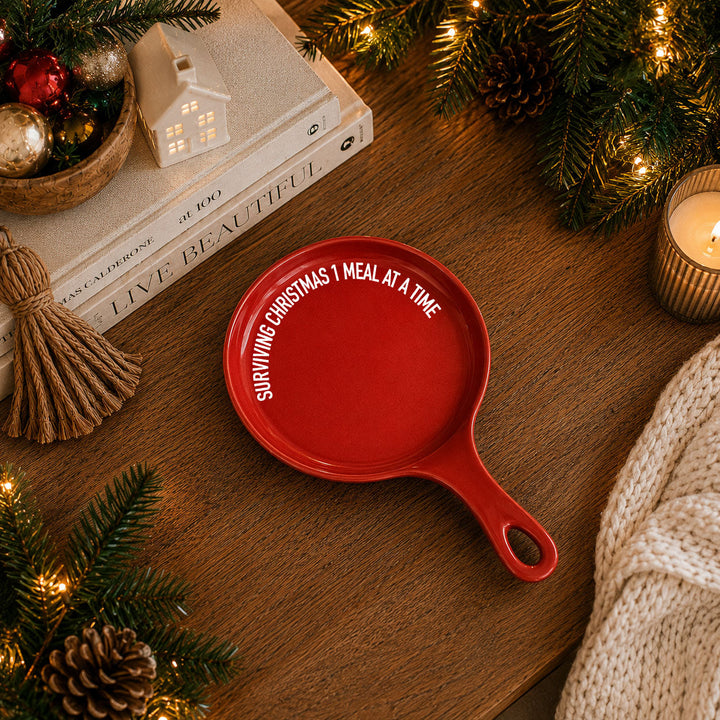 Surviving Christmas Porcelain Spoon Rest Funny Holiday Kitchen Cheeky Fun Gift
