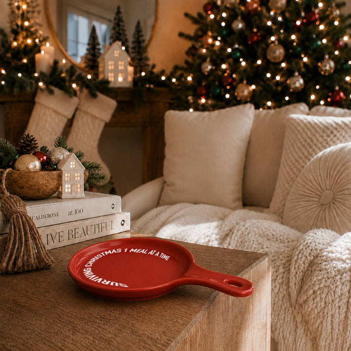 Surviving Christmas Porcelain Spoon Rest Funny Holiday Kitchen Cheeky Fun Gift