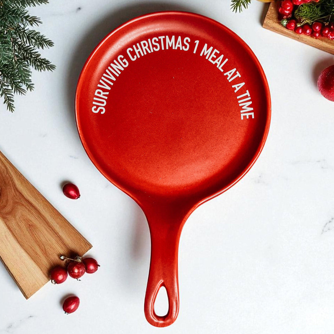 Surviving Christmas Porcelain Spoon Rest Funny Holiday Kitchen Cheeky Fun Gift