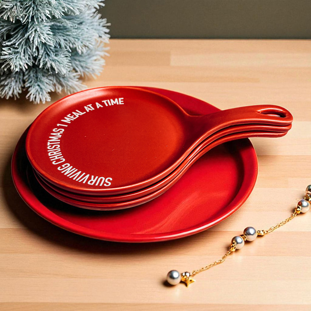 Surviving Christmas Porcelain Spoon Rest Funny Holiday Kitchen Cheeky Fun Gift