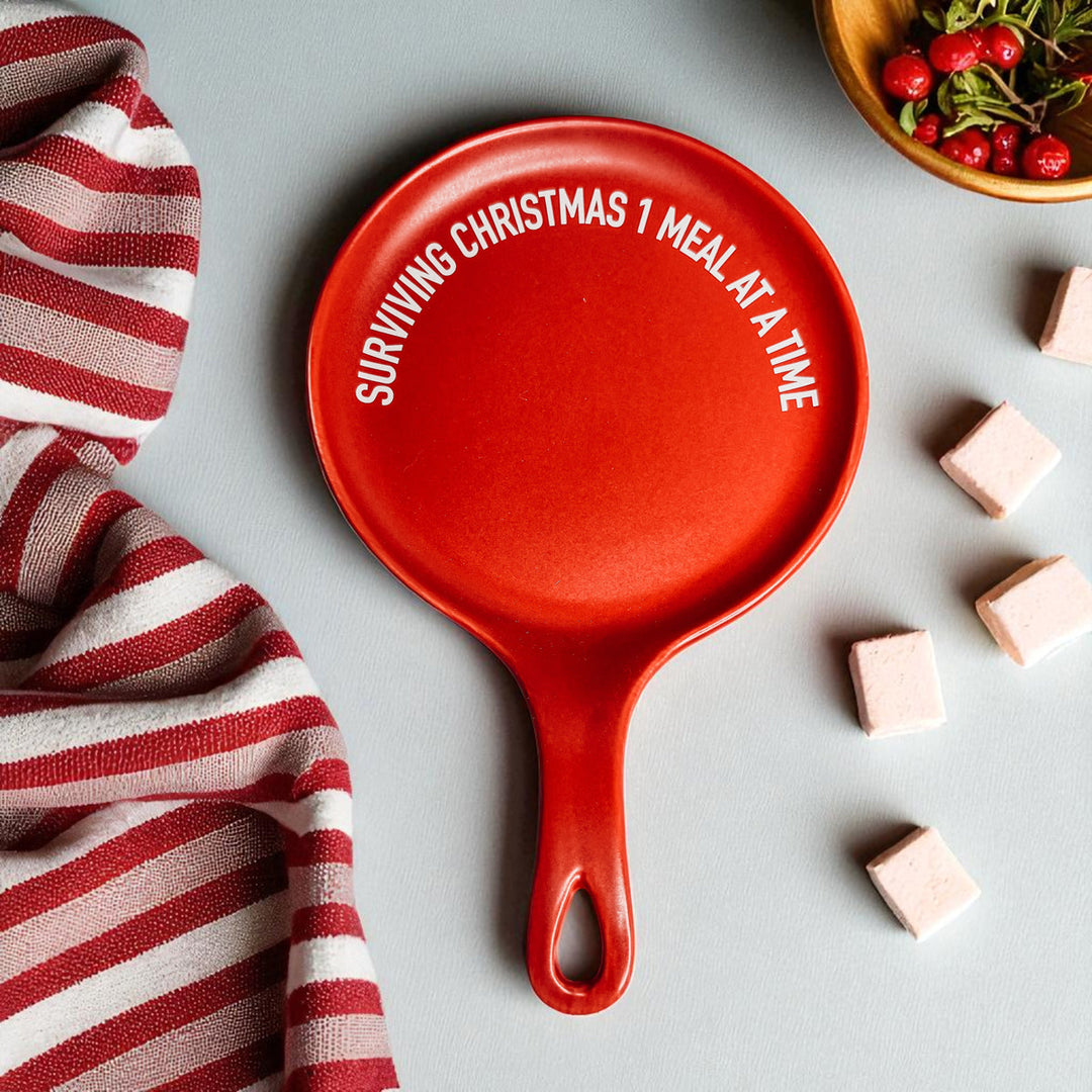 Surviving Christmas Porcelain Spoon Rest Funny Holiday Kitchen Cheeky Fun Gift