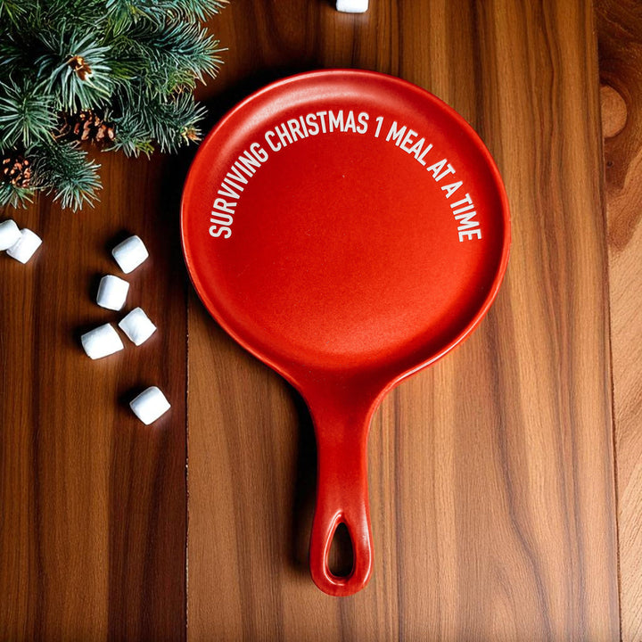 Surviving Christmas Porcelain Spoon Rest Funny Holiday Kitchen Cheeky Fun Gift