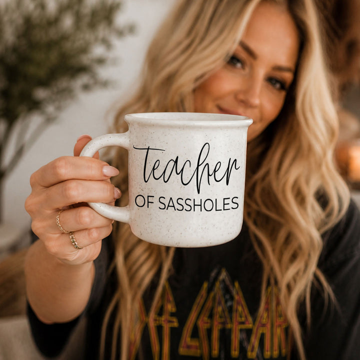 Teacher of Sassholes Ceramic Coffee Mug 14oz Funny Teacher Fun Gift for Friends